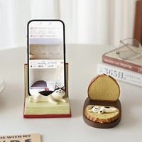 1PC Cool Cat Phone Stand Cartoon Desktop Holder Office Desk Organizer Decorative Ornament for Smartphones Tablets Accessories
