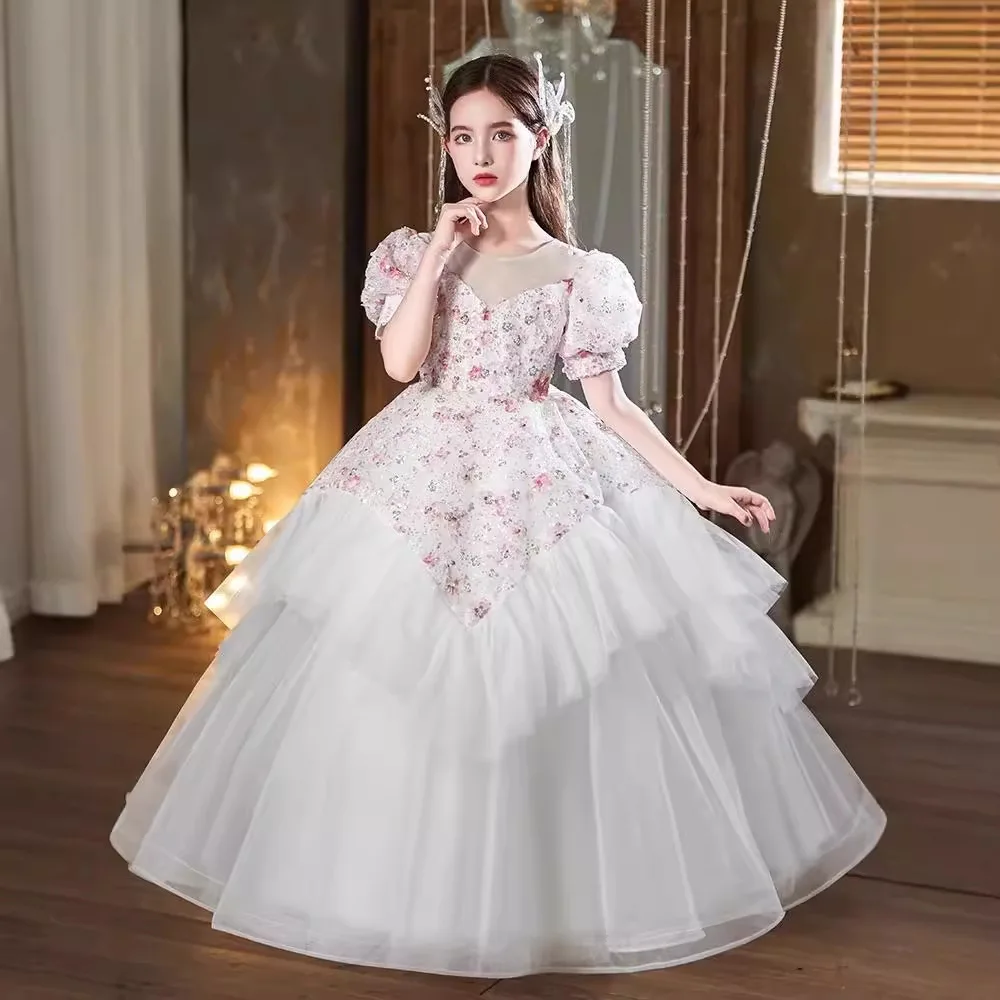 Robe de Soirée à Paillettes pour Fille de 2 à 10 ans, Tenue de Bal, de Mariage, d'Anniversaire, Nouvelle Collection 2025