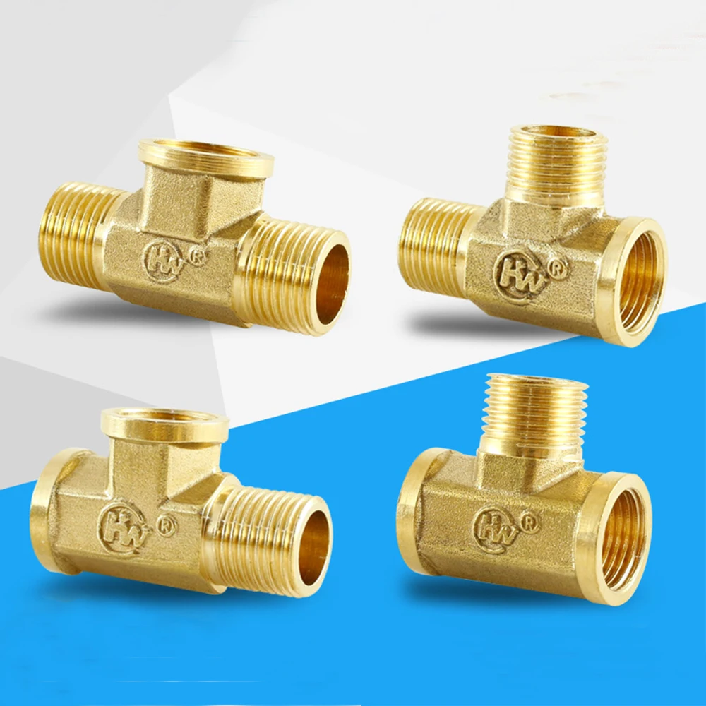 

15MM/20MM Brass Pipe Fitting Tee Elbow 3 Ways Fitting Male/Female Thread Copper Water Gas Oil Tube Adapter Coupler Connector