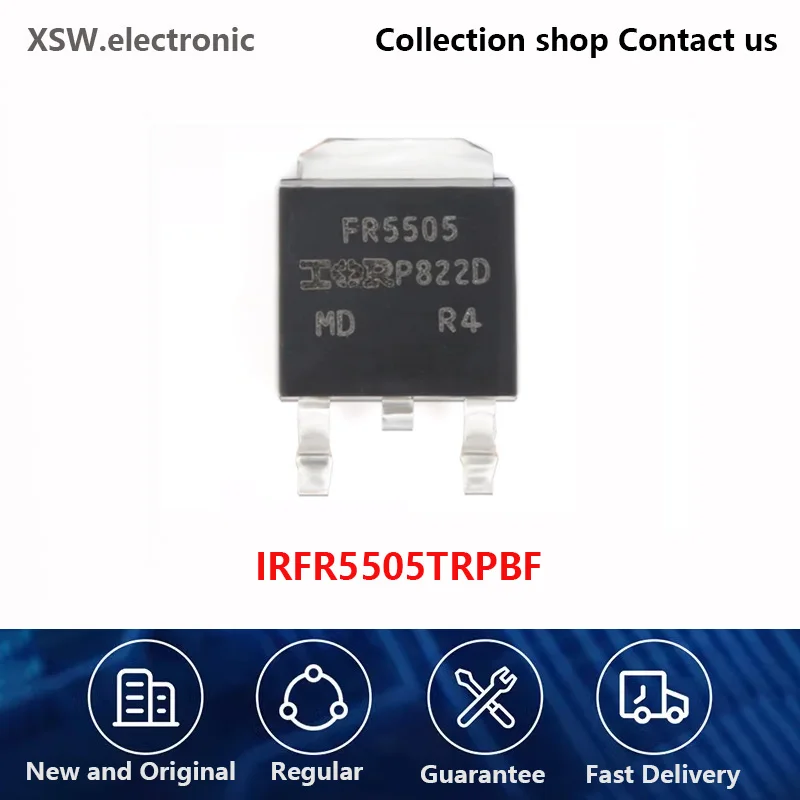 100% New and Original IRFR5505TRPBF IRFR5505 TO-252-3 P-Channel -55V/-18A MOSFET Tube FR5505