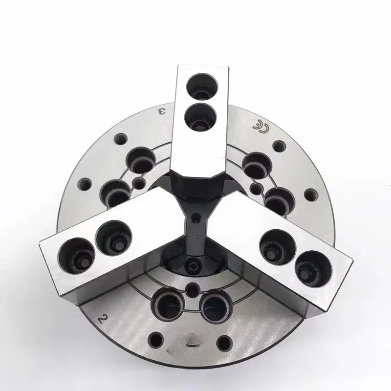 Portabrocas de energía hidráulica magnética de cambio rápido, acero fundido templado endurecido, accesorios para máquinas herramientas de torno autocentrante de 3 mandíbulas