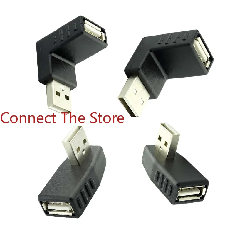 5PCS USB 2.0 Male To Female Adapter 90° Right Angle   All-inclusive  Interface Converter Is Available From Stock