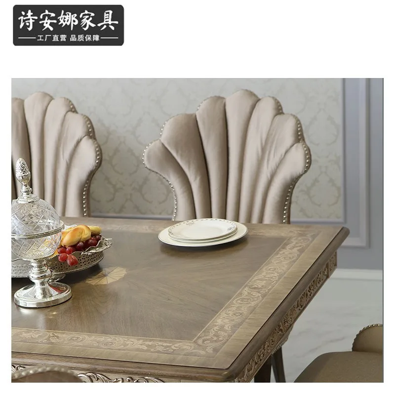 American Style Washington Series Dining Chairs: American Country Solid Wood Shell-Shaped Chairs with Soft Wrapped Dining Chairs