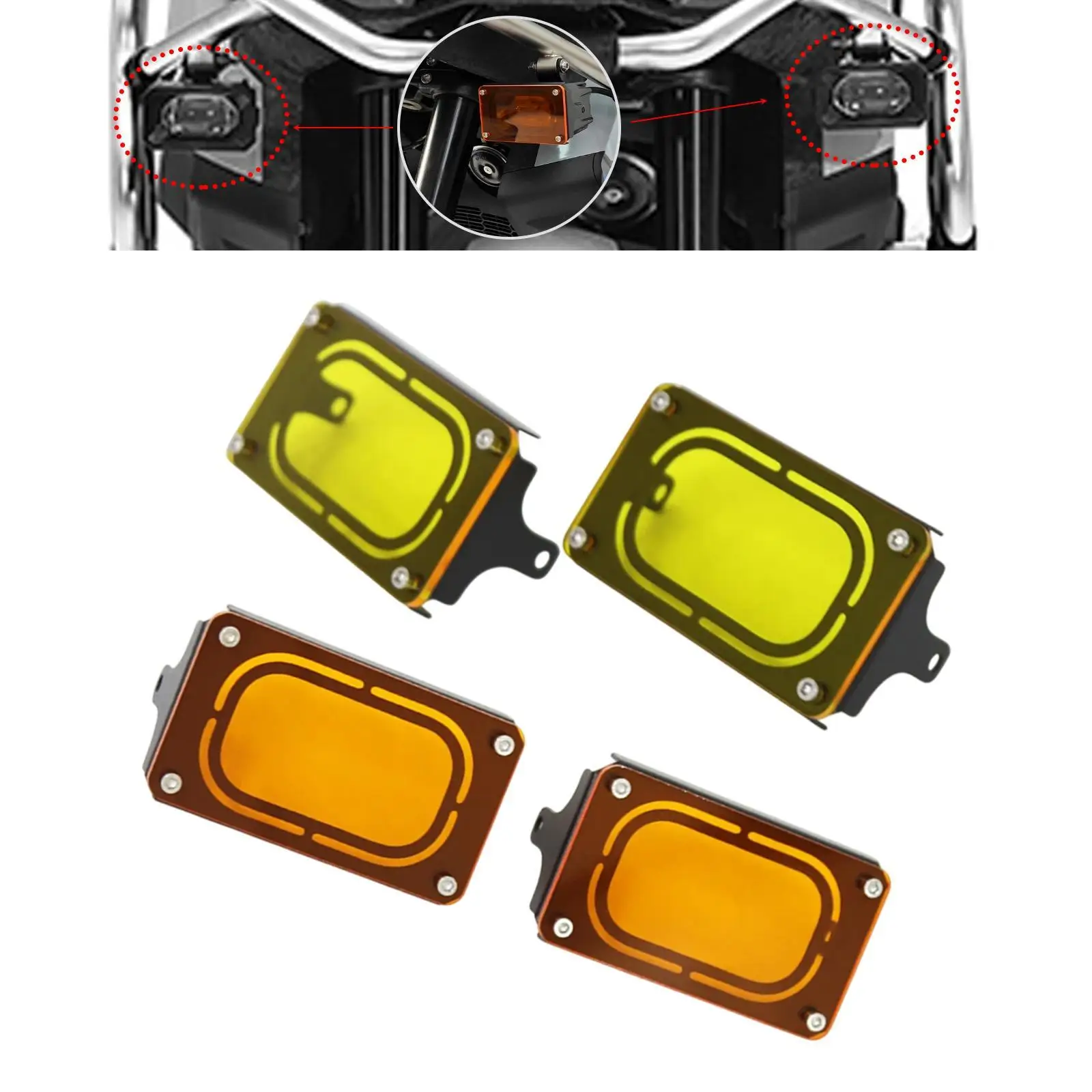

2x Motorcycle Fog Light Guard Easy to Install High Performance Modified Part Reliable Foglight Protection Cover for Zt368G