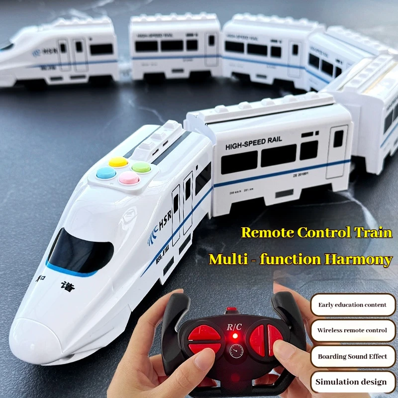 Generic Rc High Speed Train Model Rechargeable Simulation Hsr Harmony Remote Control Electric Railway Toy For Collection Display