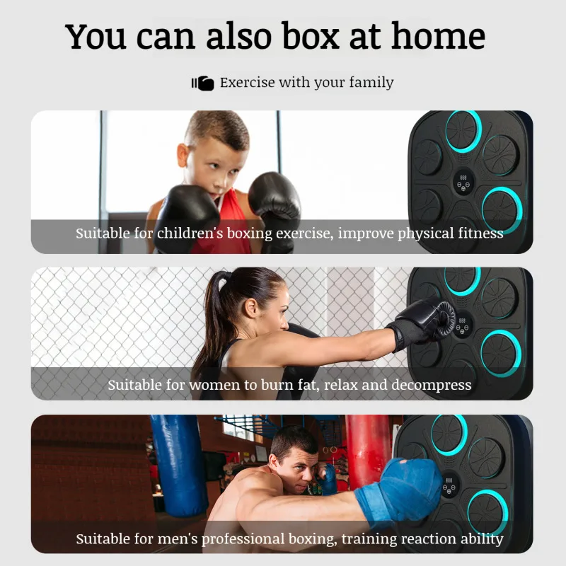 Home boxing machine target wall Mounted electronic intelligent music Boxing training equipment Household Kids Adults Exercise