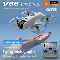 New V66 Mini Drone 4K Profession HD Wide Angle Camera WiFi FPV RC Dron Height Keep Helicopter Foldable Quadcopter Kids Toys 4DRC