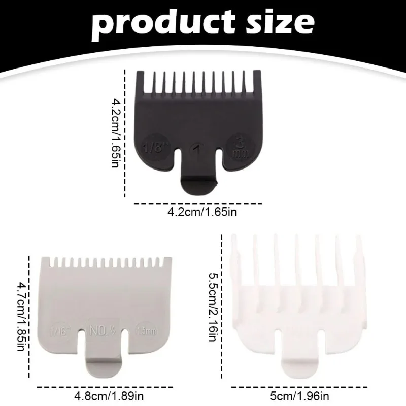 3Pcs 1.5mm 3mm 4.5mm Hair Clipper Guards Guide Combs Trimmer Cutting Guides Styling Tools Attachment Compatible