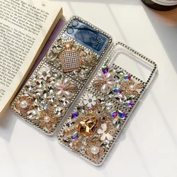 Luxury Glitter Diamond Rhinestone Bling Phone Case For Samsung Galaxy Z Flip 4 Z Flip 3 3D Rhinestone For Samsung ZFlip6 ZFlip 5