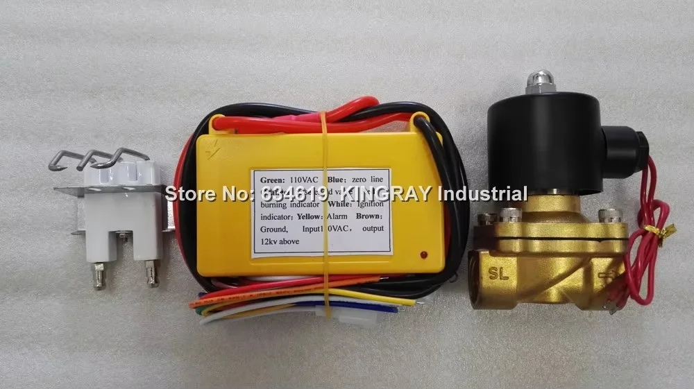 

Полный комплект, 110 В переменного тока, 1/2 дюйма, соленоидный газовый гриль, контроллер зажигания, высокая мощность, выходная газовая духовка, зажигалка/печь, газовый воспламенитель