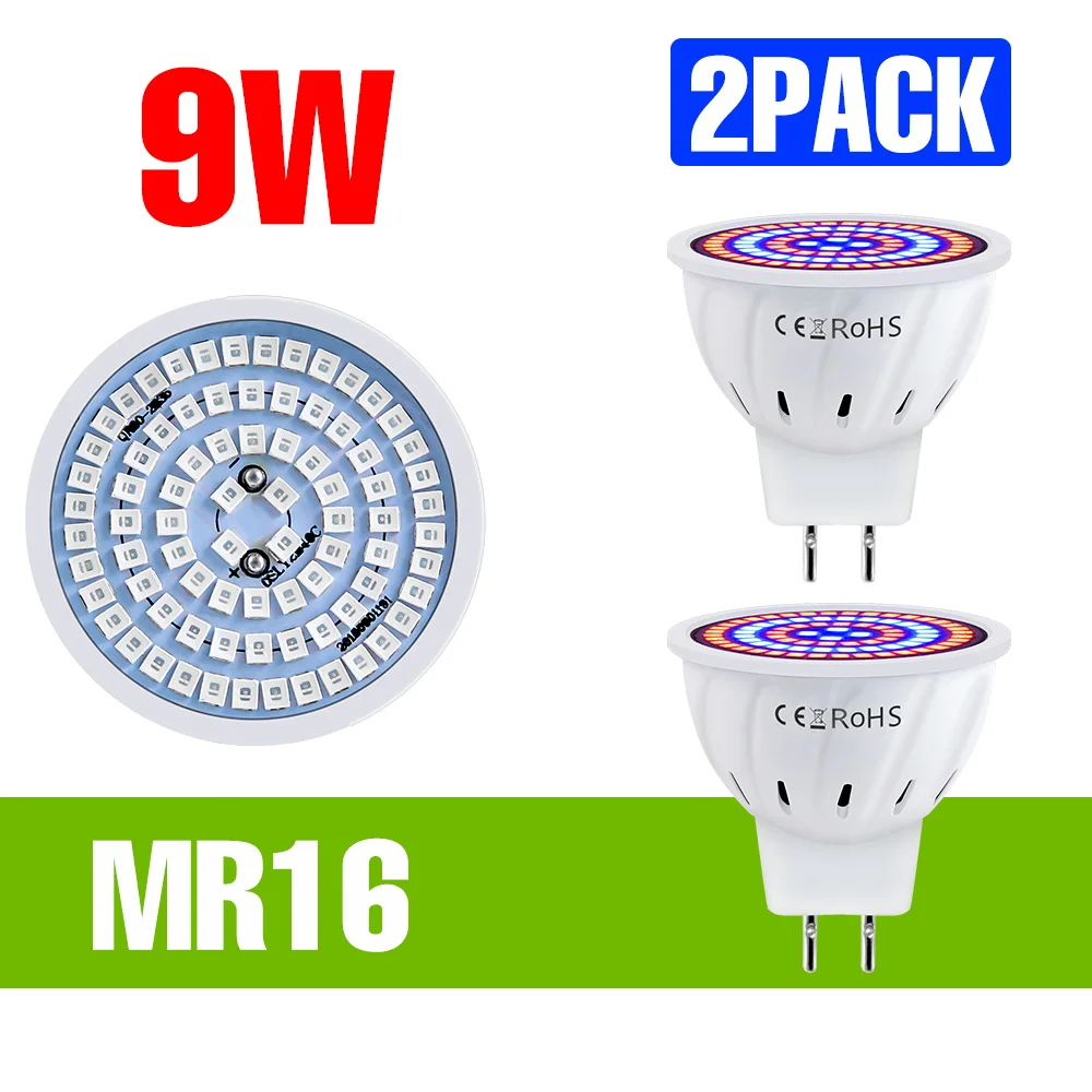 9W LED Volledige Spectrum Grow Lamp E27 Indoor Hydrocultuur Groei Doos E14 Succulente Zaailingen 220V Kas tent Teelt Verlichting