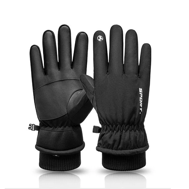 Winter Waterproof Cycling Gloves Outdoor Sports Running Motorcycle Ski Touch Screen Fleece Gloves Non-slip Warm Full Fingers