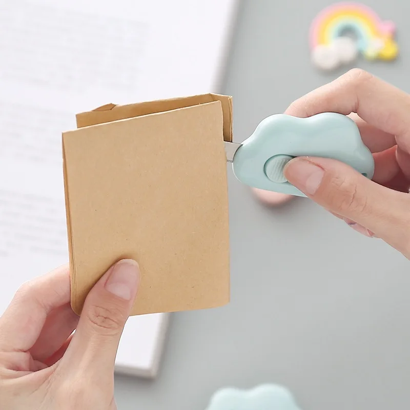 سكين Untility صغير محمول على شكل سحابة لطيف ومبتكر رائع لحساب اليد أدوات تزيين الورق مستلزمات فنية أدوات مكتبية #4