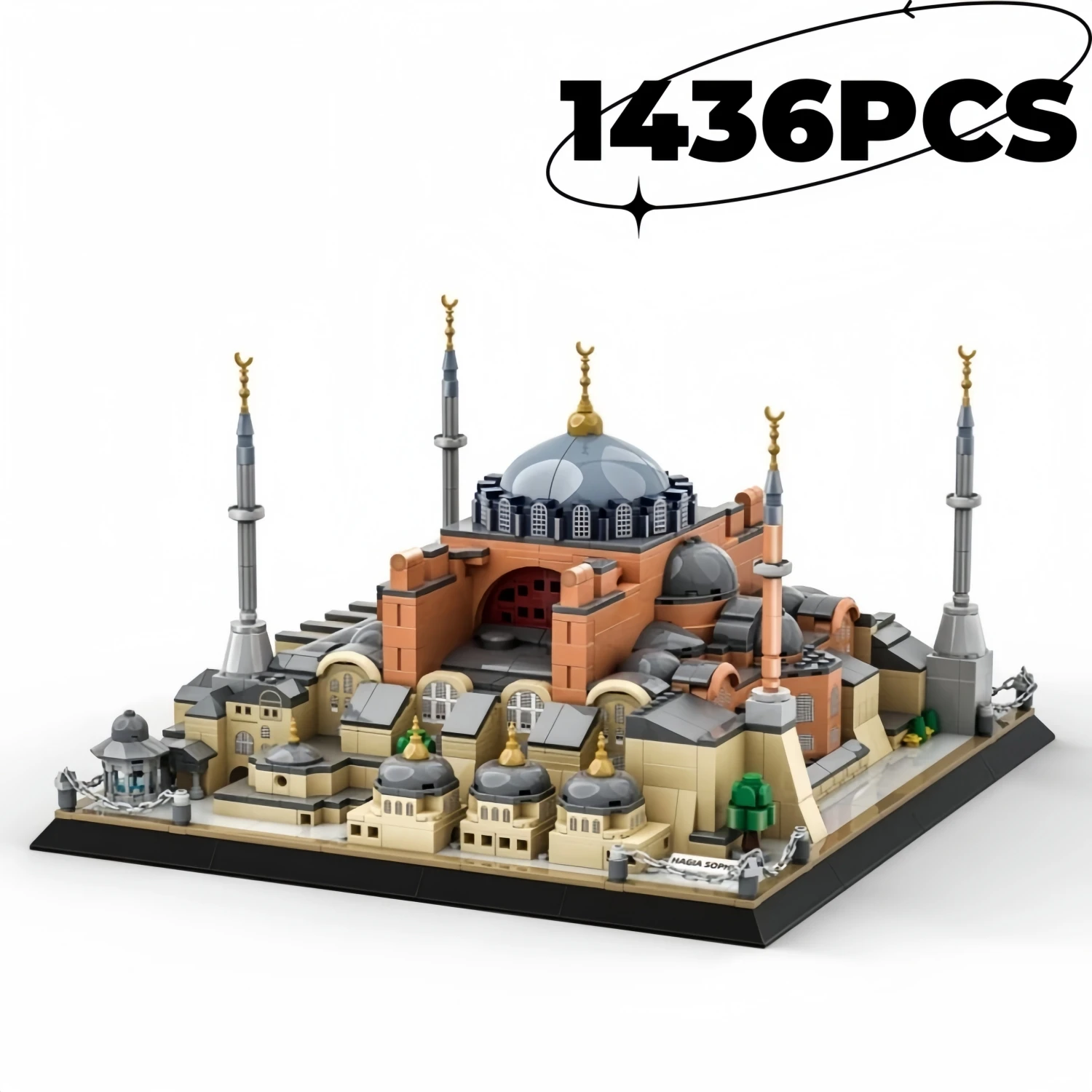 

1434 деталей MOC «Хагия София — Стамбул», крупномасштабная модель всемирно известной архитектуры для взрослых, подарок на Рождество