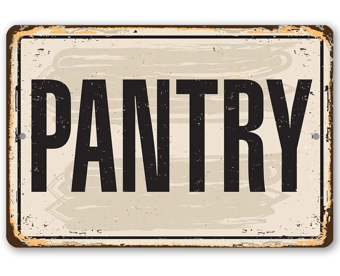 Pantry Metal Sign - Classic Farmhouse Kitchen Art Wall Decor, Dining Room Eat Sign, Vintage Decoration and Great Housewar
