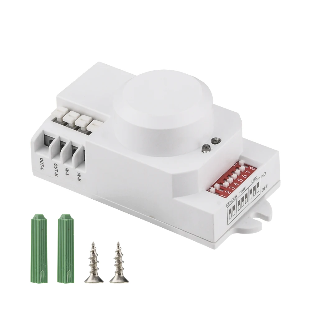 5.8GHz Microwave Induction Switch AC 85-250V Intelligent Energy Saving Control Microwave Radar Sensor 2-16 Meters