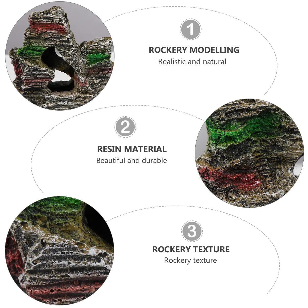 1Pcs Resin Rock Cave Aquarium Ornament Natural Look Fish Tank Decoration for Aquatic Pets Safe Habitat Enhancer