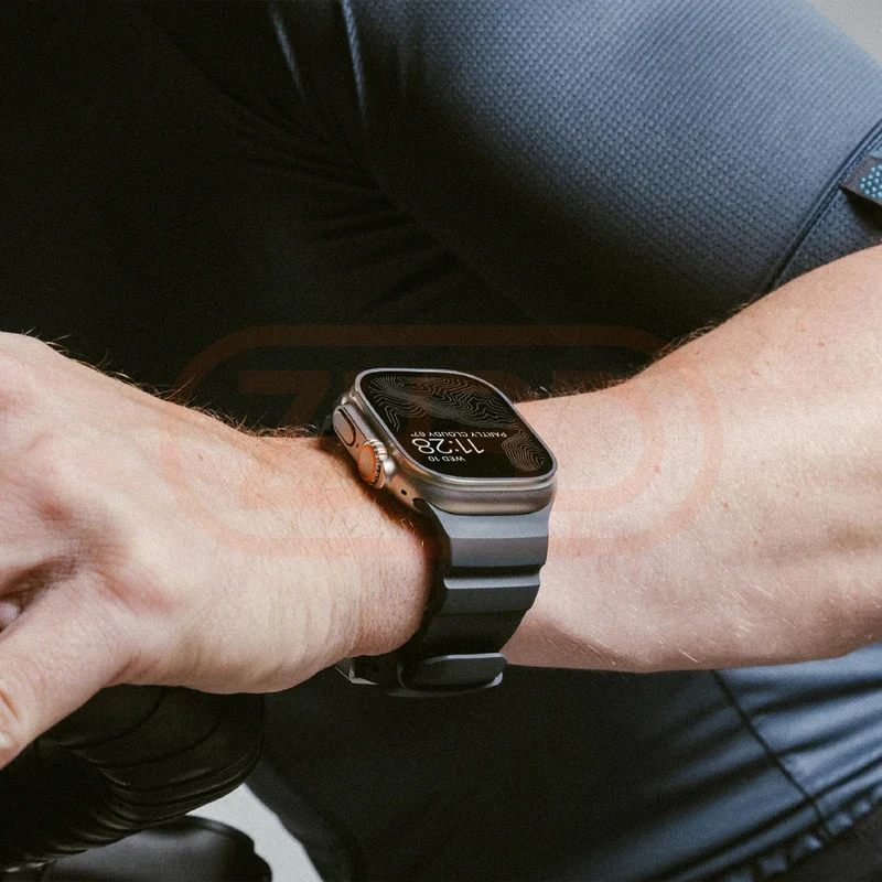 Спортивный ремешок для Apple Watch Ultra 2 10 9 8 7 6 SE 5, силиконовый титановый дышащий ремешок для браслета iWatch 42 мм 44 45 мм 46 мм 49 мм