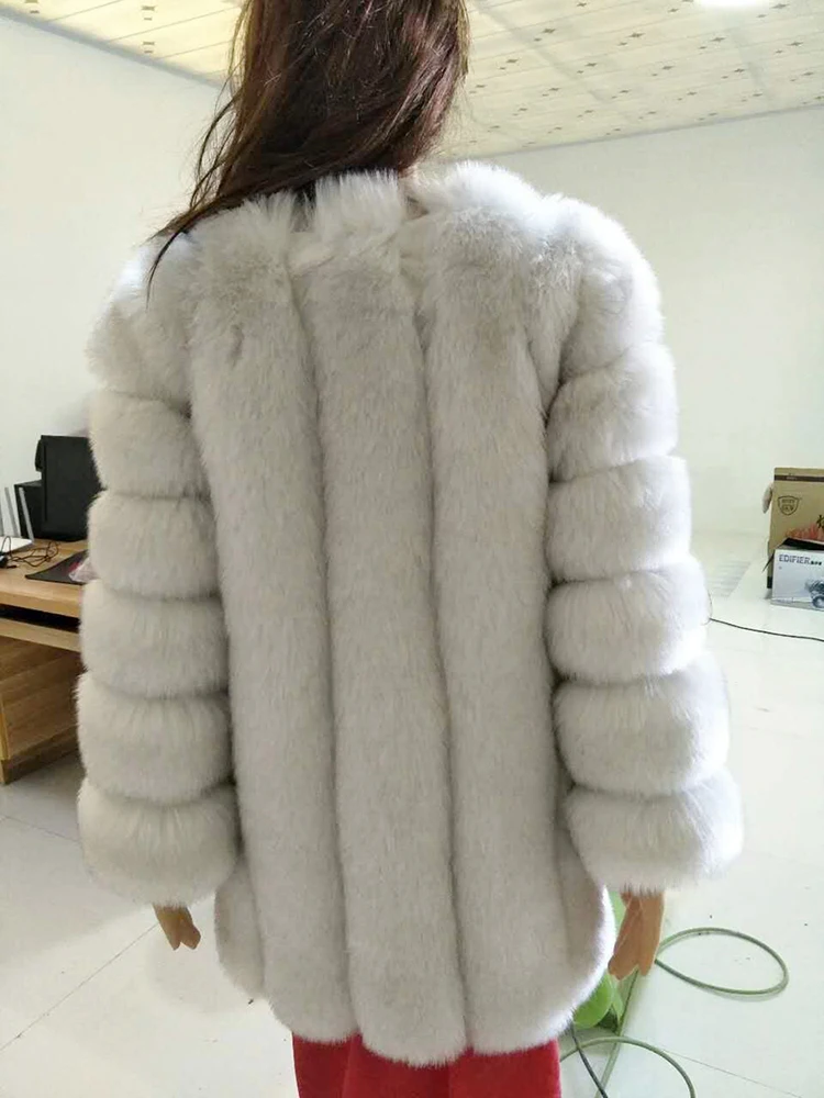 ZADORIN High Quality Winter Women Coats Luxury Faux Fox Fur Coat Thick Warm Long Fluffy Fur Jacket Pink Coat Bontjas