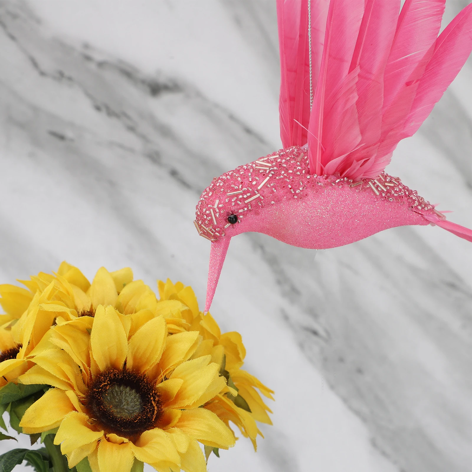 DIY Wedding Home Decoration Christmas Tree Pendant Fake Foam Animal Simulation Feather Birds Models Hummingbird Artificial Birds