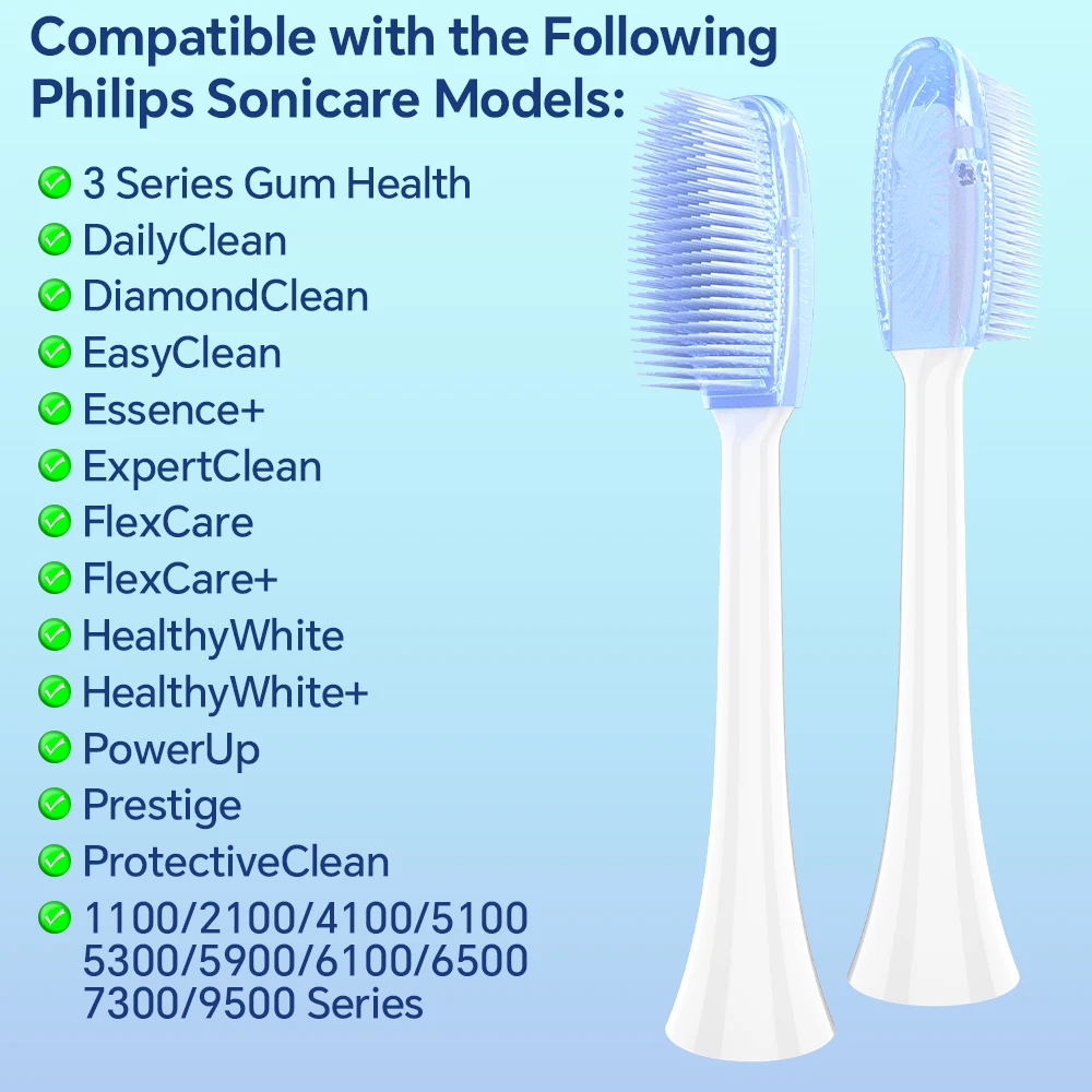 1/2/4 Pcs Compatible with Philips Sonicare Electric Toothbrush Replacement Brush Heads, Nano Bristles for Sensitive Teeth & Gums
