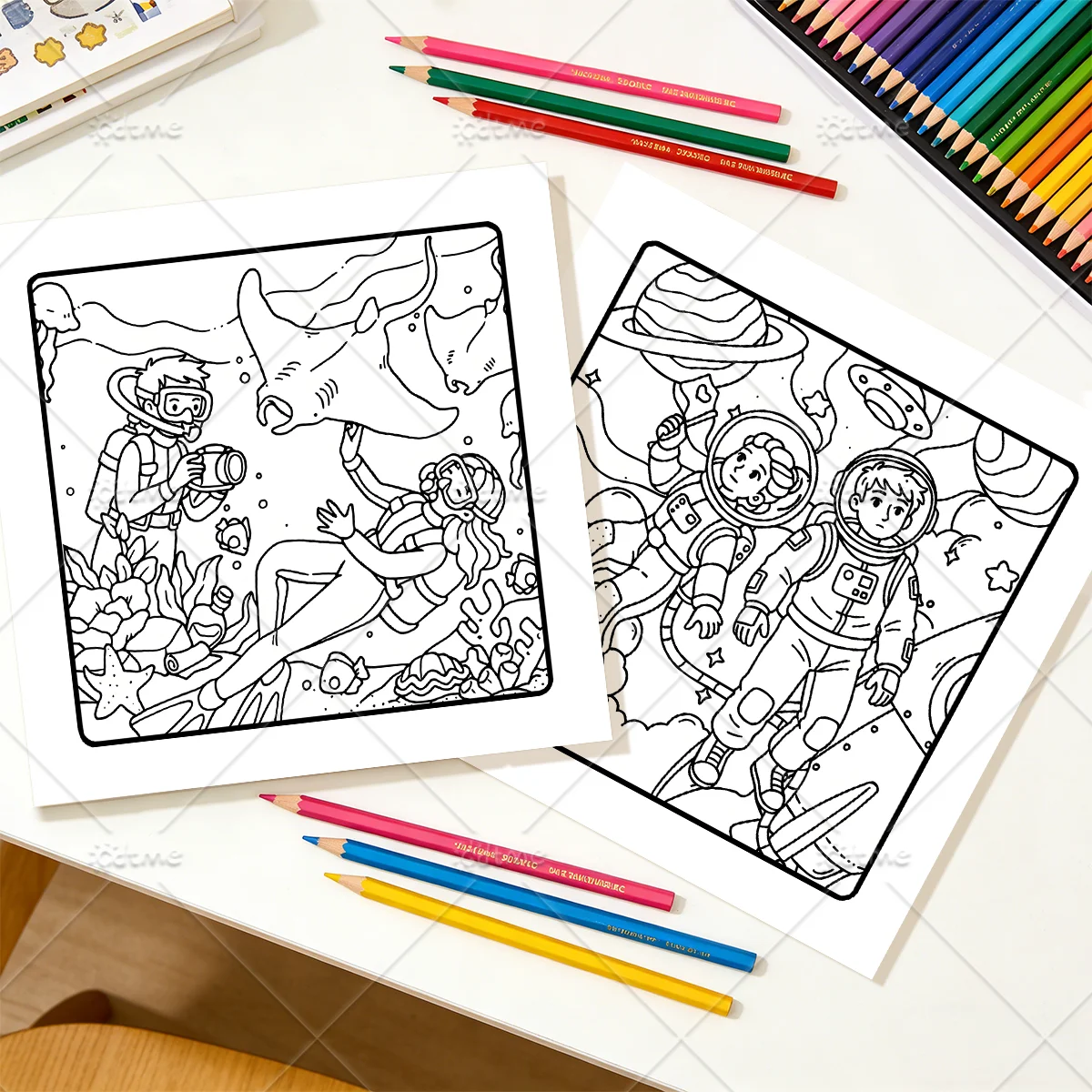 FORTUNATELY LOVE Malbuch für Erwachsene mit niedlichen, gemütlichen täglichen Aktivitäten zur Entspannung (Cozy Spaces Coloring) – Detail 7