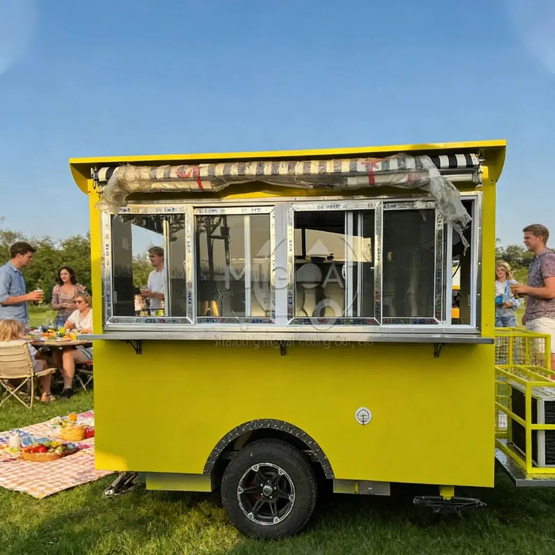 

Yellow Design Internet Celebrity Mobile Food Cart Multi-Function Snack Vending Trailer High-Quality for Export