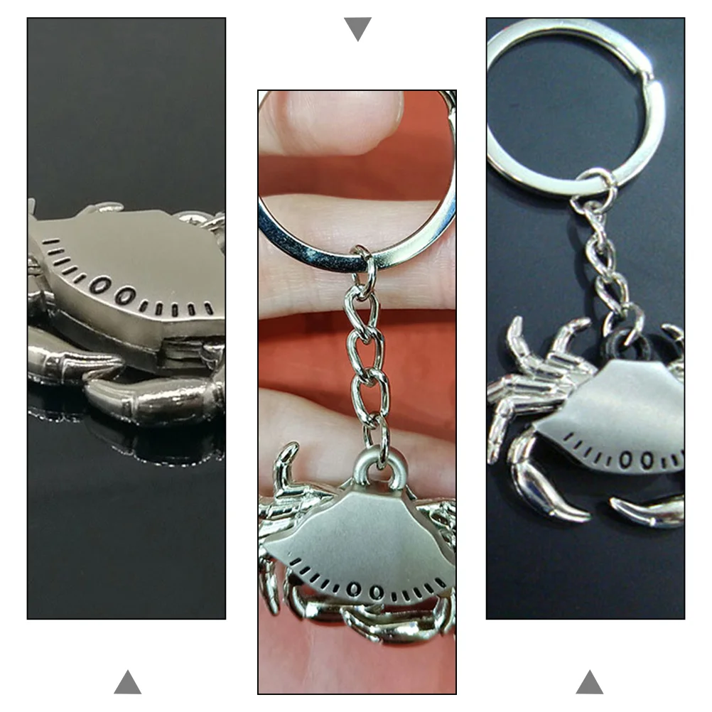  2 Pcs Crab Keychain Stylish Rings Keychains Belts Chic for Men Metal Zinc Alloy
