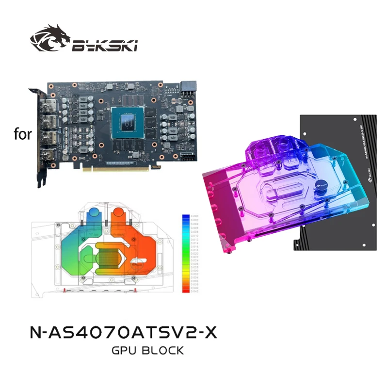 Bykski N-AS4070ATSV2-X GPU Block Use for ASUS ATS GeForce RTX 4070 O12G V2 GAMING Graphics Video Card /T2 Red Copper Material