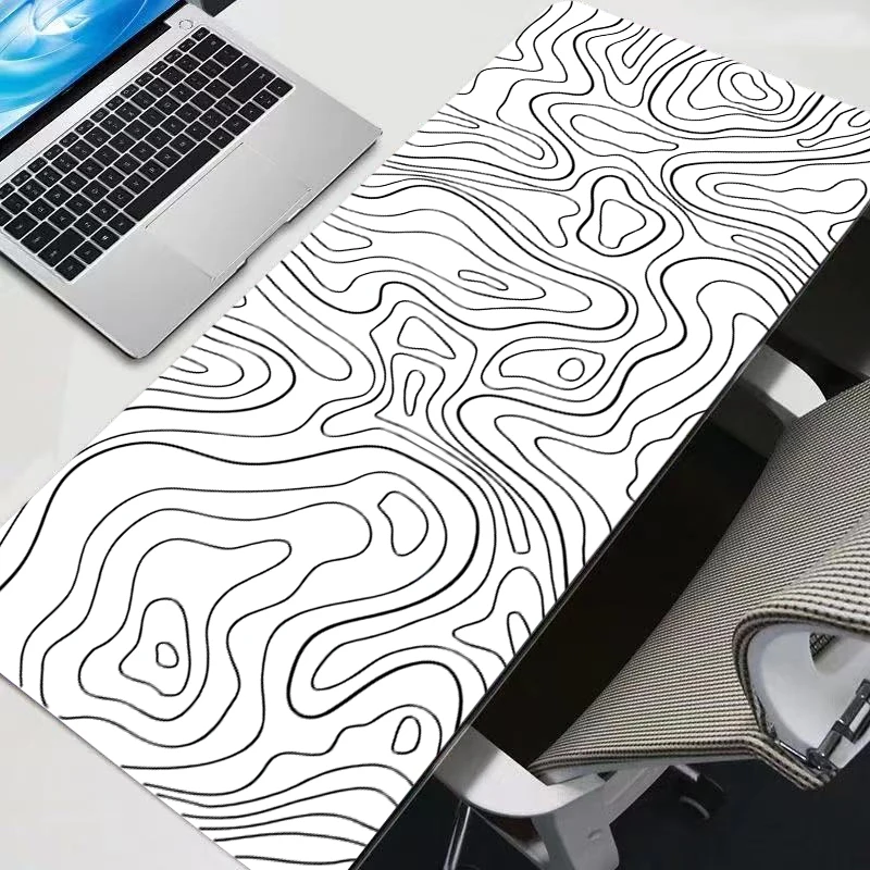 Popular Black White Strata Liquid Mouse Pad Rubber Table Gamer Xxl Desk Mat Computer Keyboard Gaming Accessories Carpet Mousepad