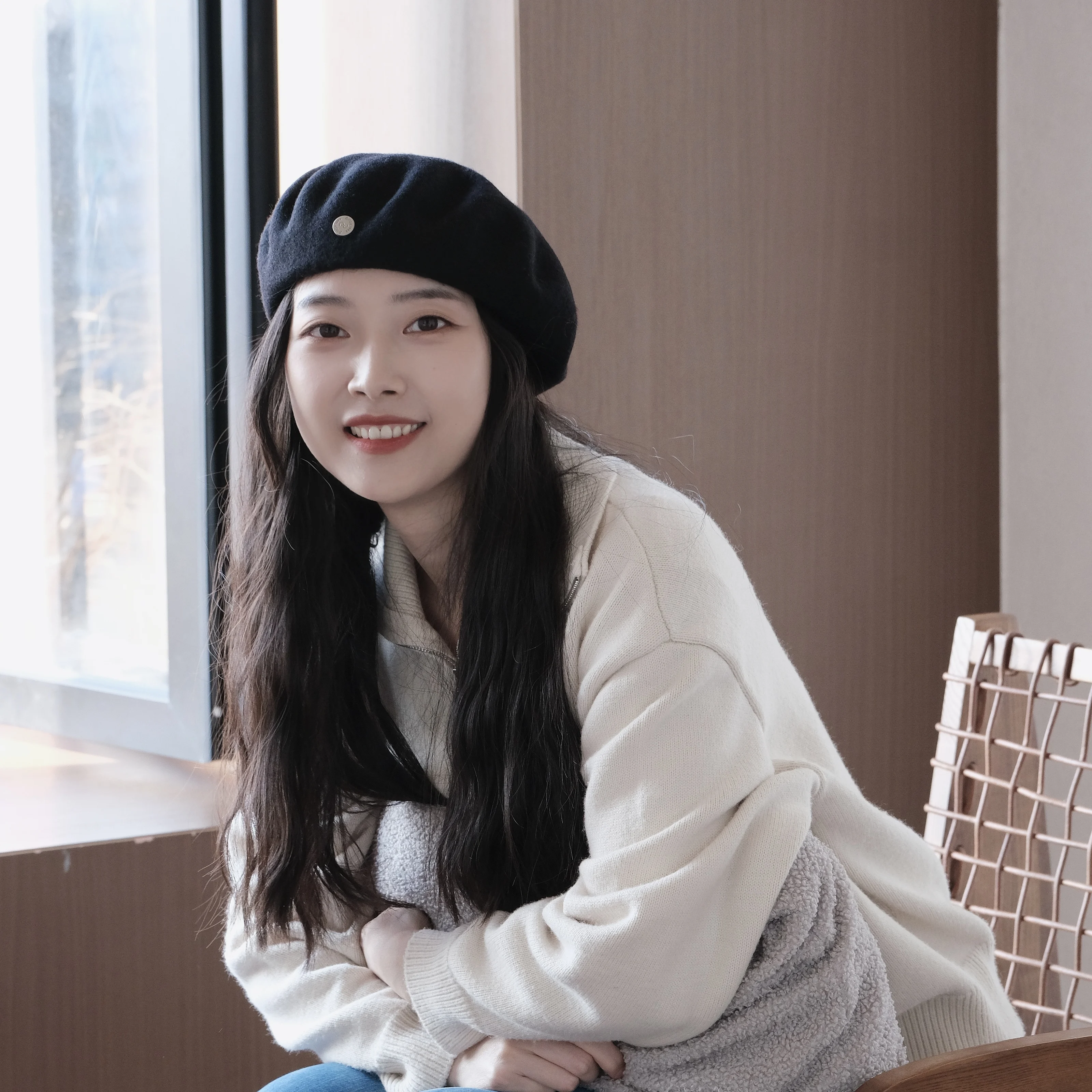 

Высококачественный шерстяной берет в корейском стиле для женщин и девушек, повседневная модная уличная шляпа