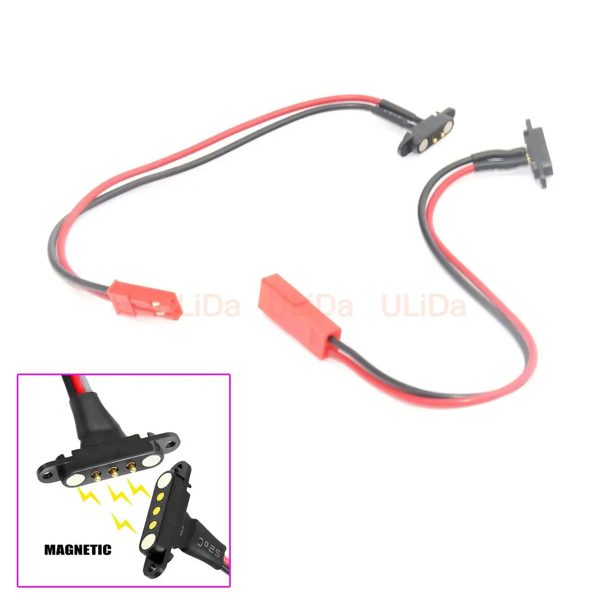 1pc Magnetische RC Verlängerung Kabel Schwarz Simulation Snap-on Kabel Einfach zu Installieren Kunststoff Auto Licht Verlängerung draht RC Boot FPV