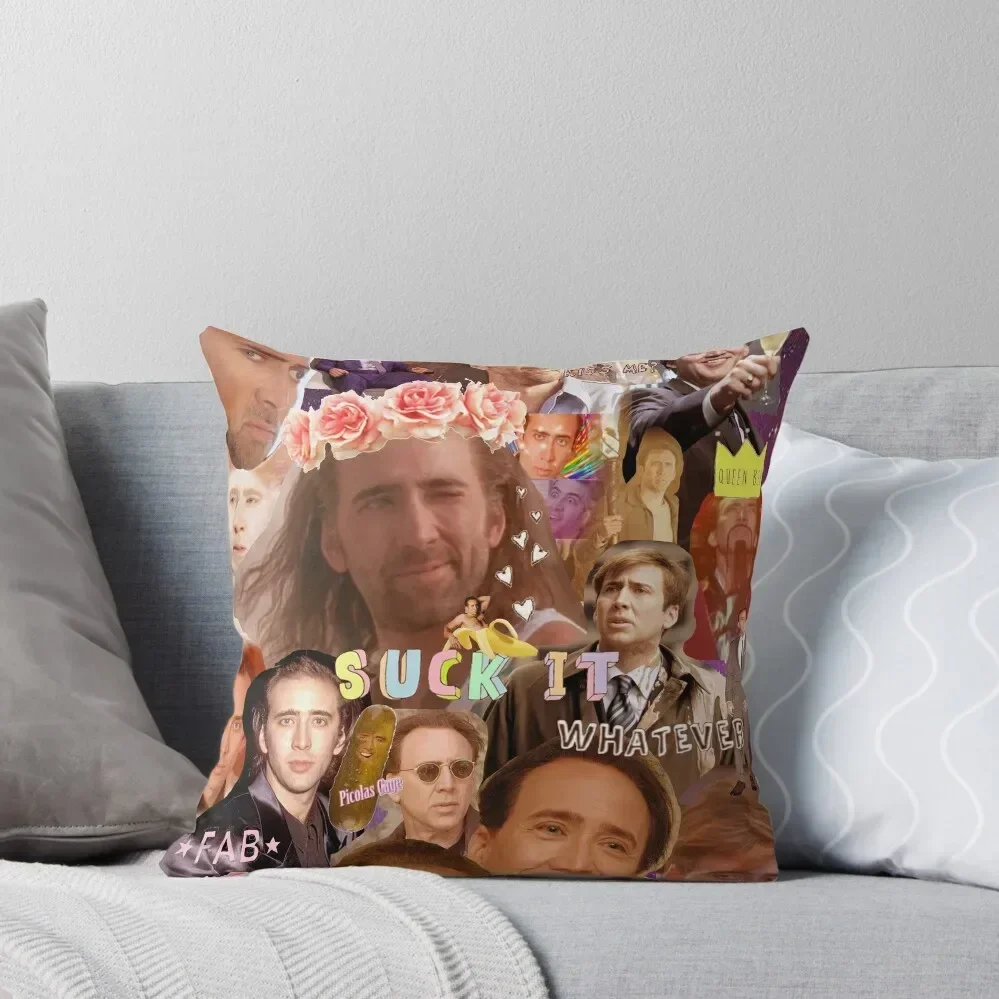 

Nic Cage Collage Throw Pillow Pillowcase Couch Cushions pillow