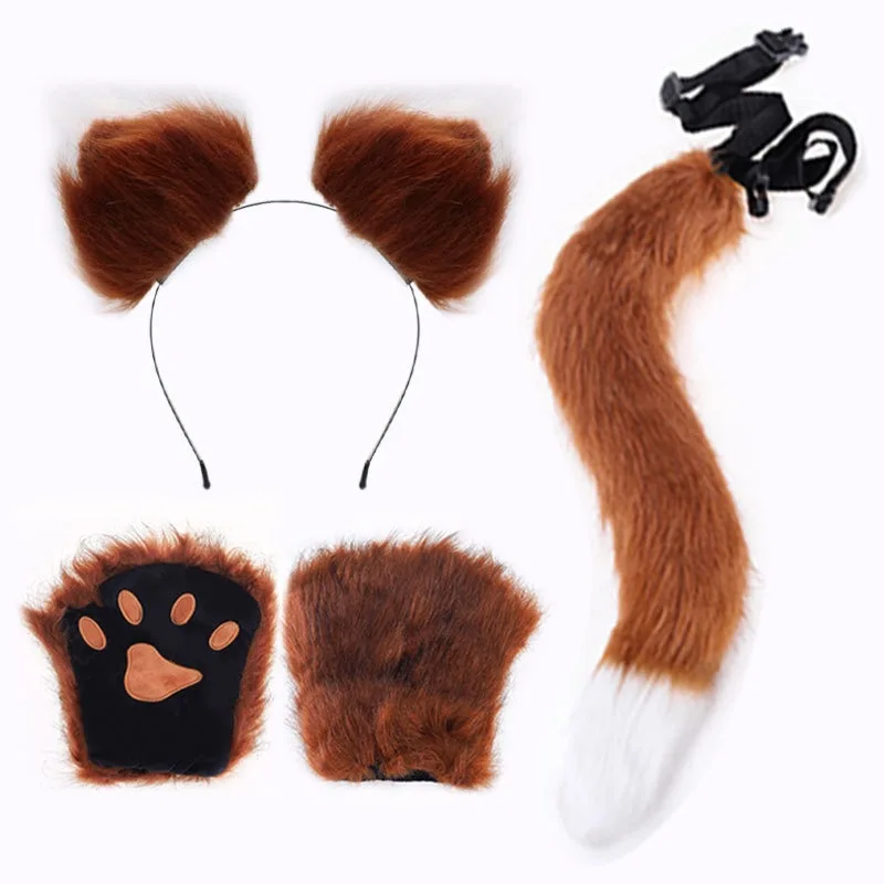 Bandeau oreilles d'animaux amusants, gants Lolita pour enfants, accessoires de Cosplay de fête