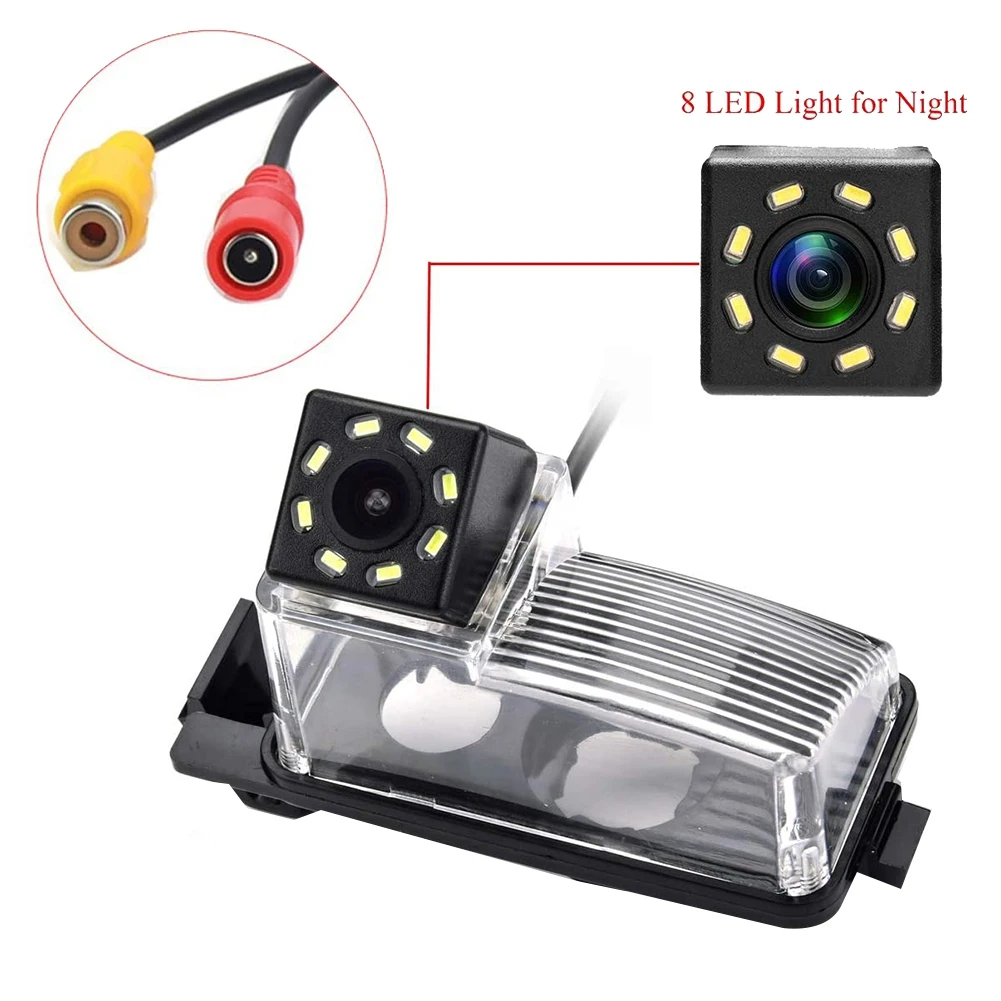 Car 8 LED Rear View Camera Waterproof HD Reversing Camera for Nissan Tiida/Versa Hatchback/Livina/Grand Livina/Pulsar