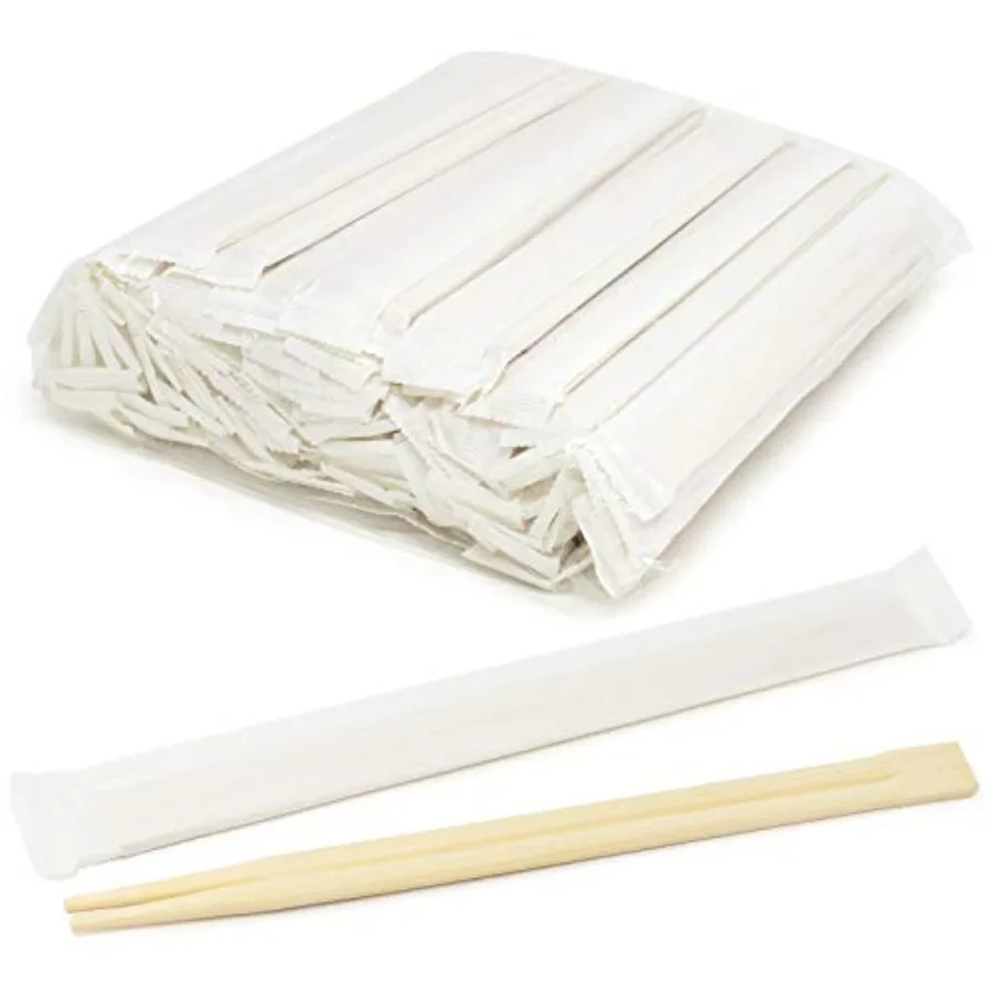 

100 Pairs Disposable Bamboo Chopsticks Premium Individually Wrapped SplinterLess Smooth Wooden Traditional Japanese Korean Chop
