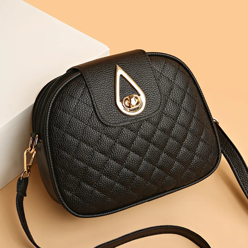 

Female Small Square Bag New Fashion Texture Diamond Korean Handbag Three layer Messenger Shoulder Crossbody Bag Purse Clutch