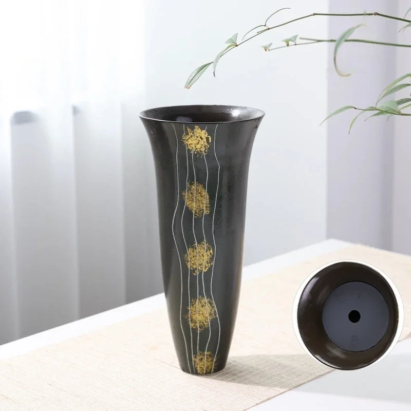 Ceramic vase flower plate Jianshan flower arrangement utensils  handmade embryo living room ornament