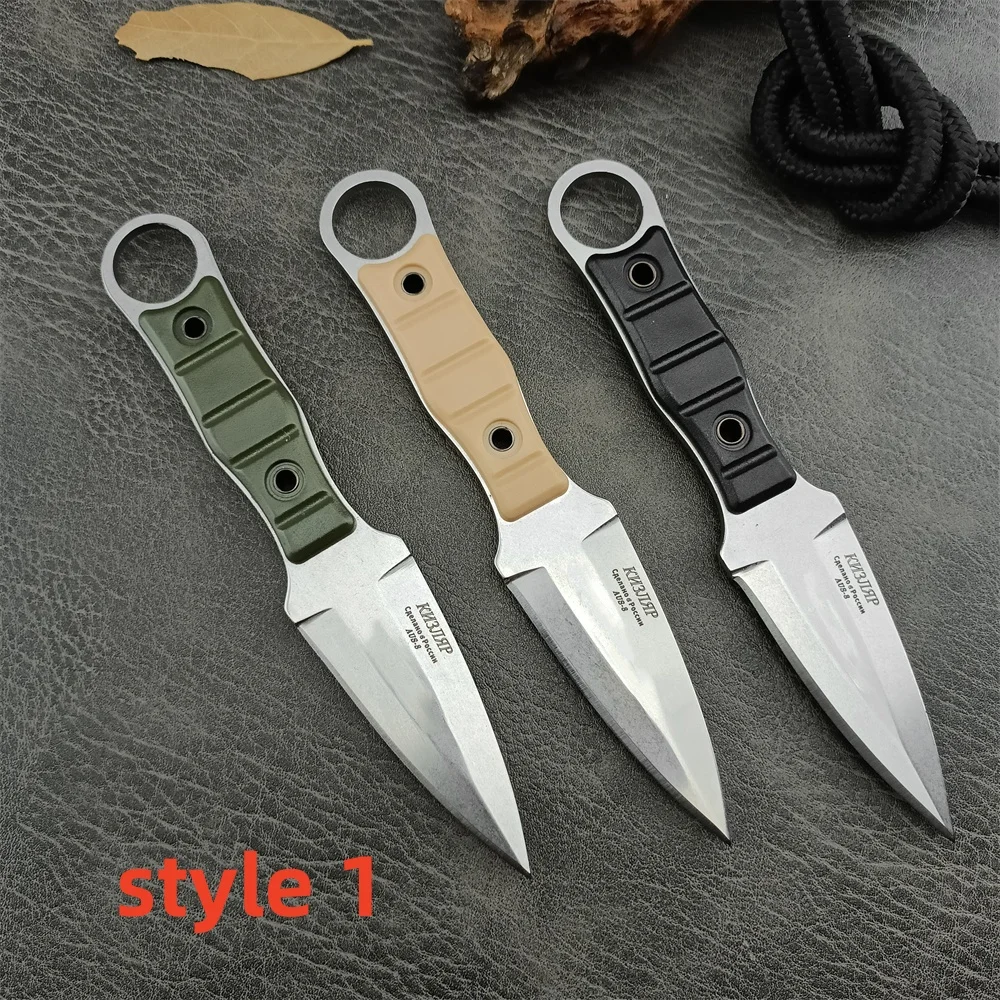 Russian Kizlyar Outdoor Fixed Blade Knife 8Cr13Mov Blade Nylon Fiber Handles Hunting Tactical Knives Military EDC Multitool