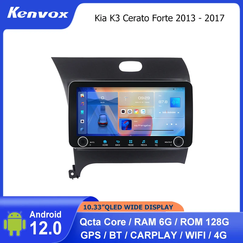 

10.33"WIDE QLED 2din Android 10 Car radio For Kia K3 3 Cerato Forte 2013 - 2017 Multimedia GPS Navigation Autoradio Stereo video