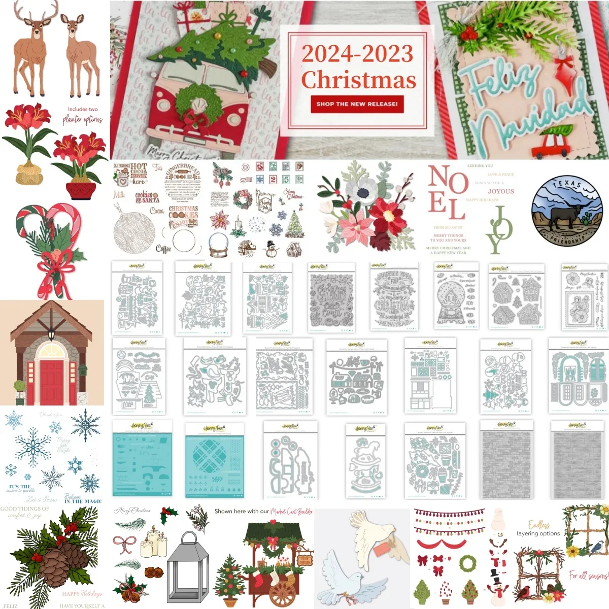 New Christmas Merry Bright Mini Holiday Florals Collection Clear Stamps Cutting Die stencil hot foil and Wax Stamper for DIY Mak