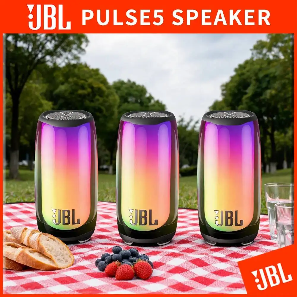JBL Pulse 5 Bluetooth Rechargeable Portable Speaker IP67 Dustproof Waterproof PartyBoost 360 LED Light For Beach Garden Night
