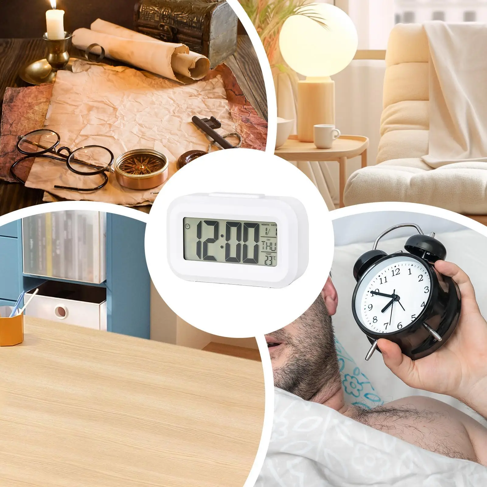 مؤقت صغير ساعة ذكية للأطفال ساعة منبه مدير وقت الطالب سطح المكتب صامت بجانب السرير ساعة منبه إلكترونية صغيرة #4