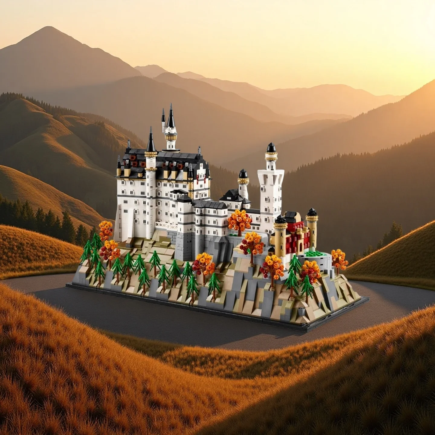 

3455PCS Creative Neuschwanstein Castle Architecture Building Blocks Land Mark Assemble Bricks Toy Gift For Adult