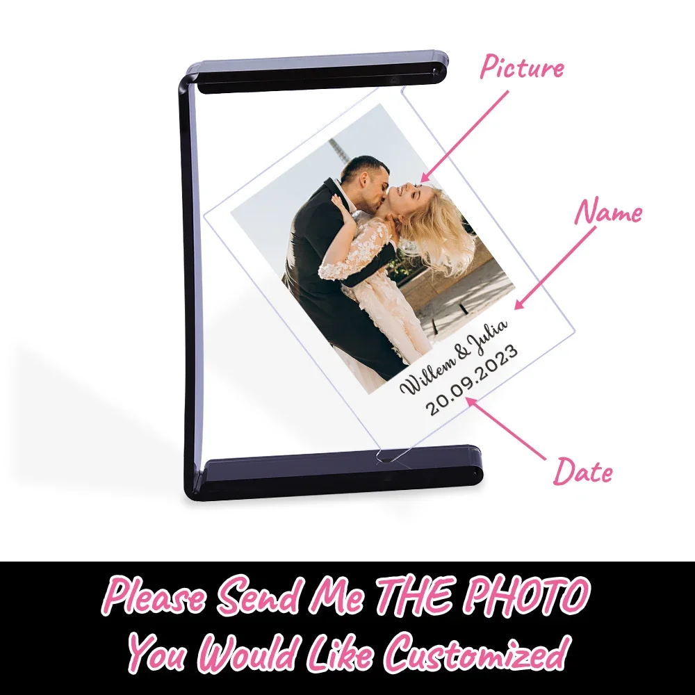 Custom Photo Frame for Valentine's Day Gifts Customizable Pictures Wooden Desktop Rotatable Photos Frames Custom Bed Frame