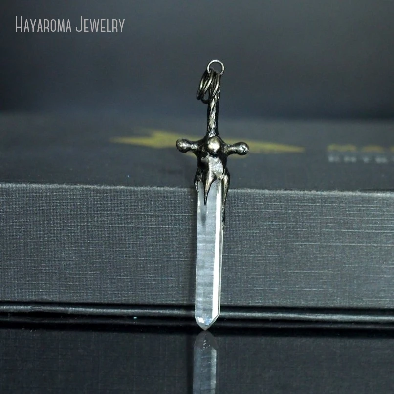 10Pcs Clear Crystal Cross Crisscross Sword Ensiform Christian Necklace Pendant Y2K Jewelry Charm