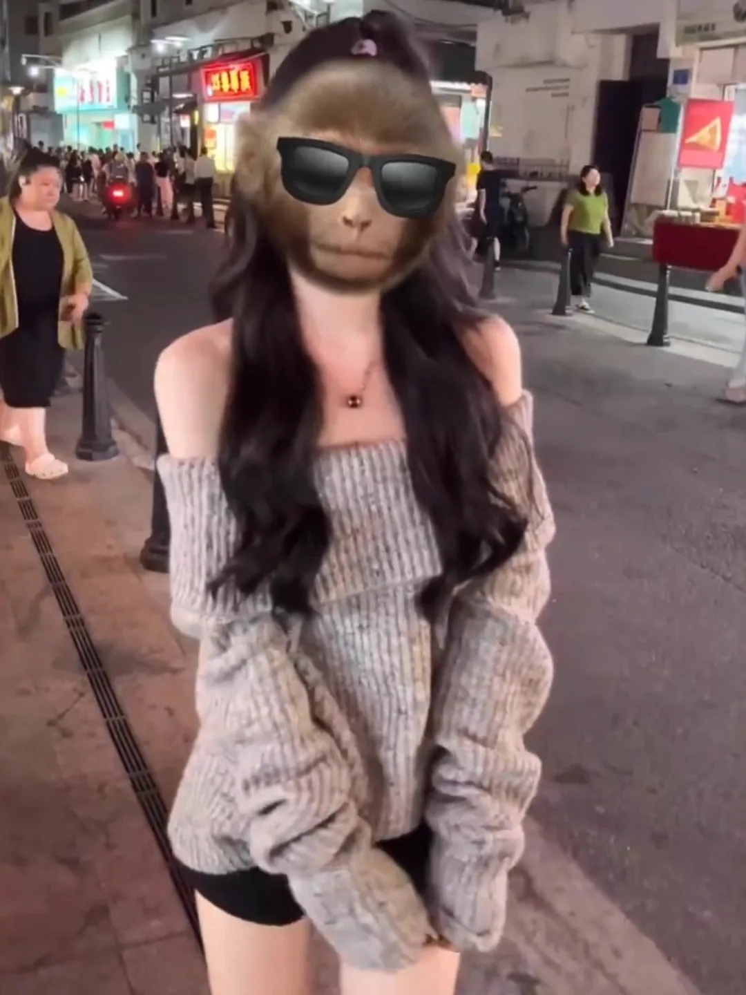 

Retro ey One-oulder Fold Collar Women's Knitted Sweater Autumn Winter Soft Cozy Loose oulder Exposure Top