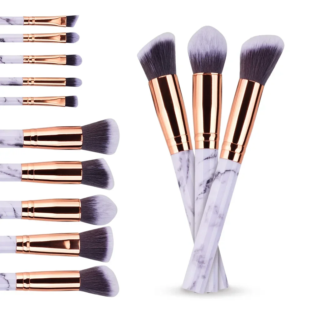 

10pcs Marble Patten Makeup Brush for Cosmetic Powder Foundation Eyeshadow Lip Make up Brushes Set Beauty Tool