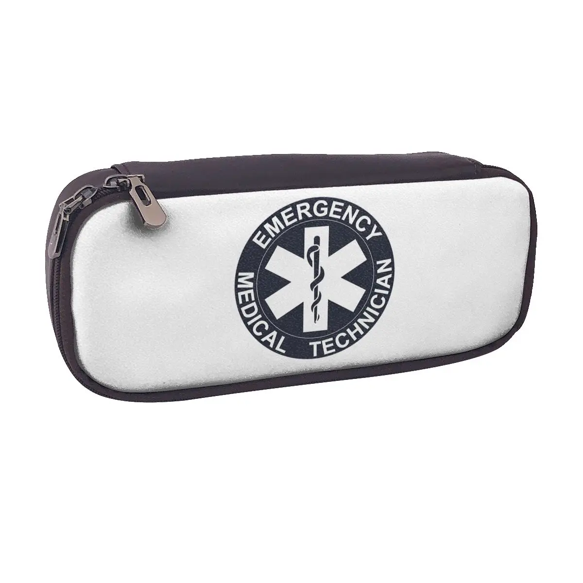 Emt Star Of Life Emergency Medical Leather Pencil Case for Studen School Pen Box Pencil Bag Stationery Supplies Pen Holder Bag