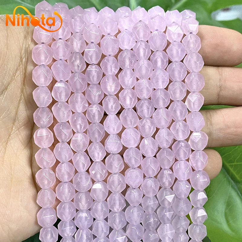 Natural Stone Violet Chalcedony Beads Faceted Loose Spacer Stone Beads Bracelet Accessories For Jewelry Making 15
